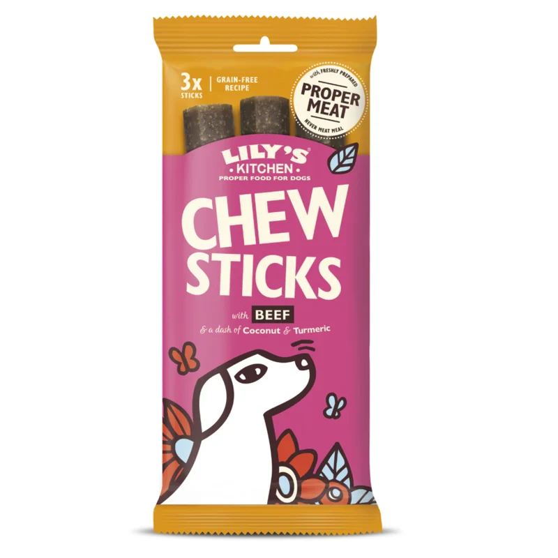 Lily's Kitchen Dog Chew Sticks with Beef Dog Treats 120G