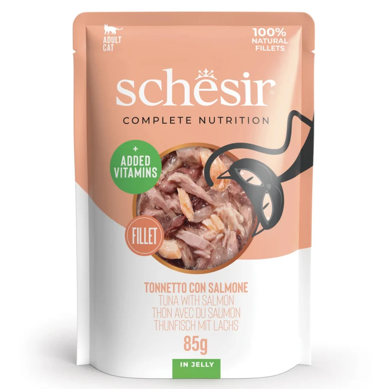 Schesir Tuna With Salmon In Jelly Adult Wet Cat Food 85G