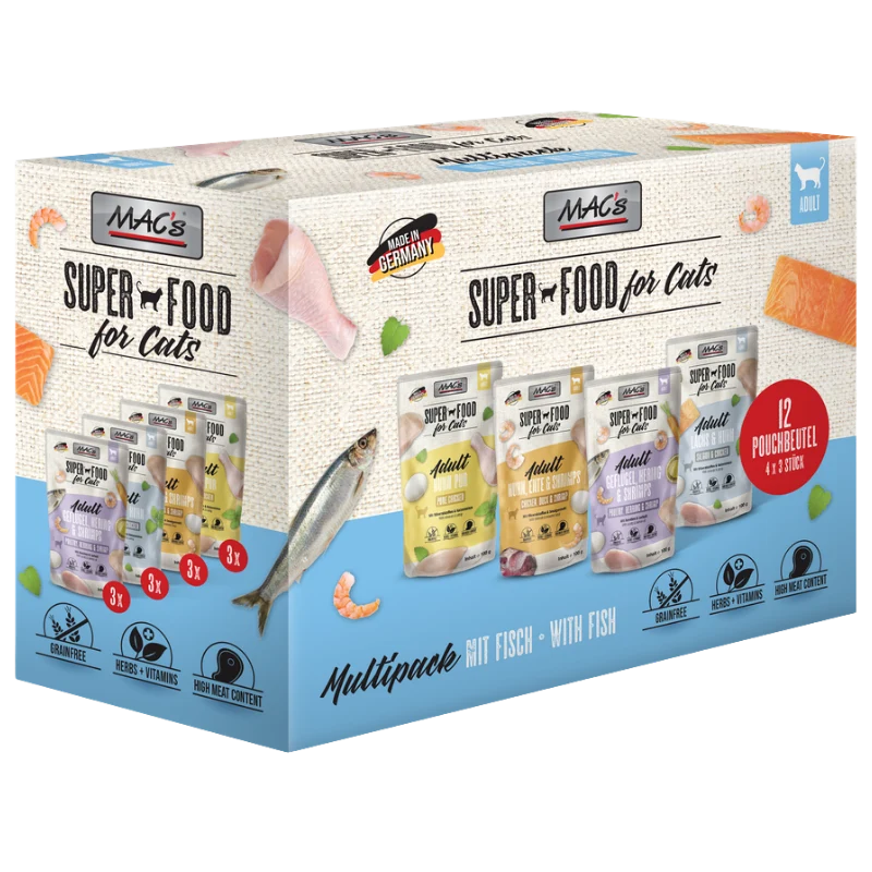 MAC's Cat Pouch Pack Multipack Fisch 12x100g
