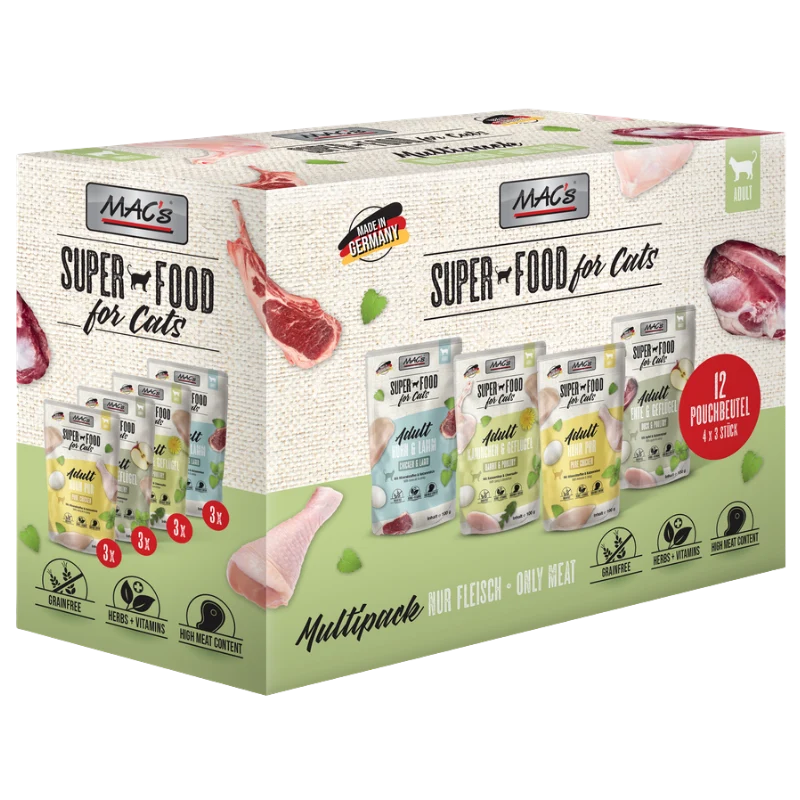MAC's Cat Pouch Pack Multipack Fleisch 12x100g