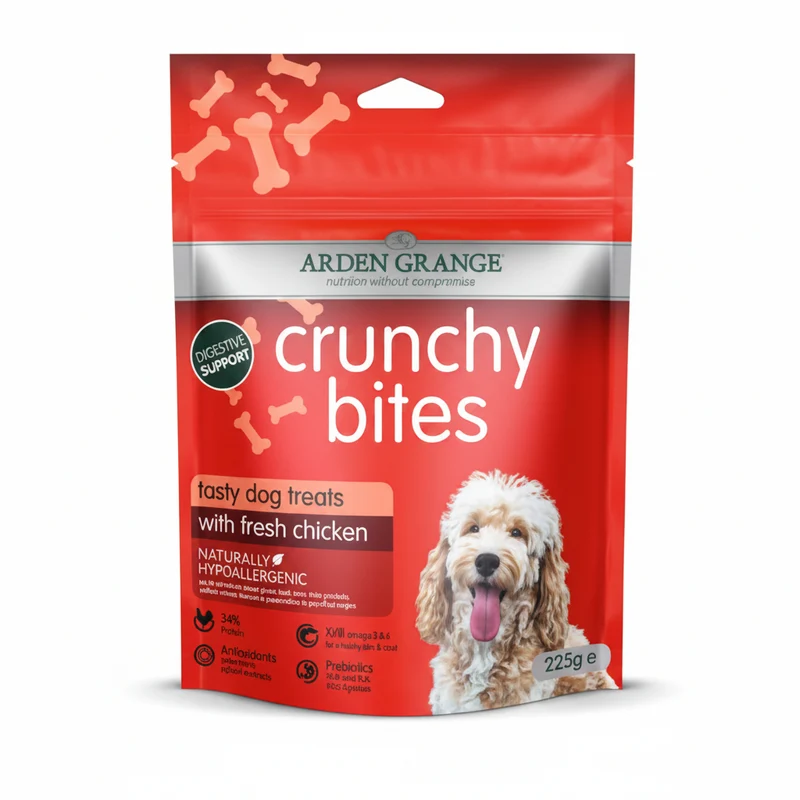 Arden Grange Crunchy Bites Chicken Dog Treats 225G
