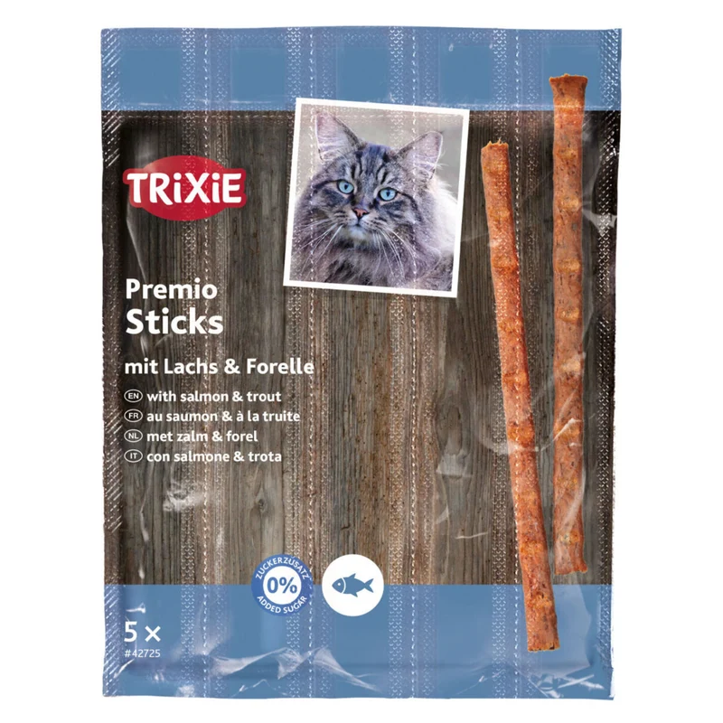 Trixie Premio Stick Quintett Salmon & Trout Cat Treats 5x5G