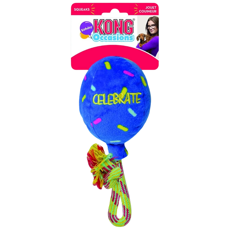 KONG Occasions Birthday Balloon Blue
