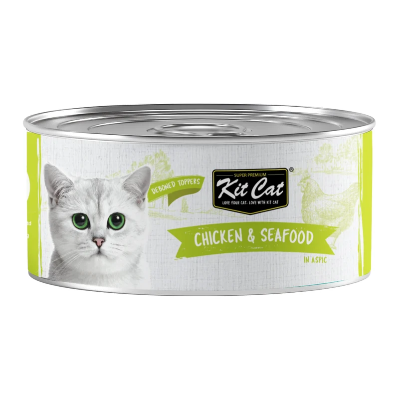 Kit Cat Grain Free Chicken & Seafood Topper Wet Cat Food 80G