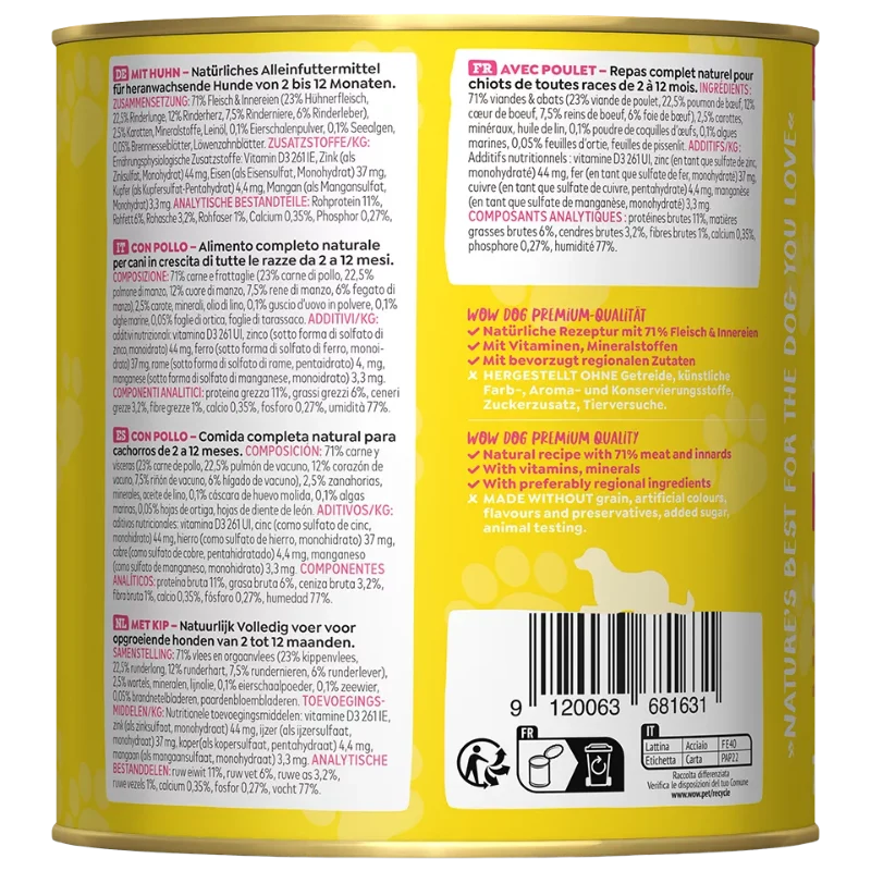 Wow Dog Dose Junior Huhn 800g