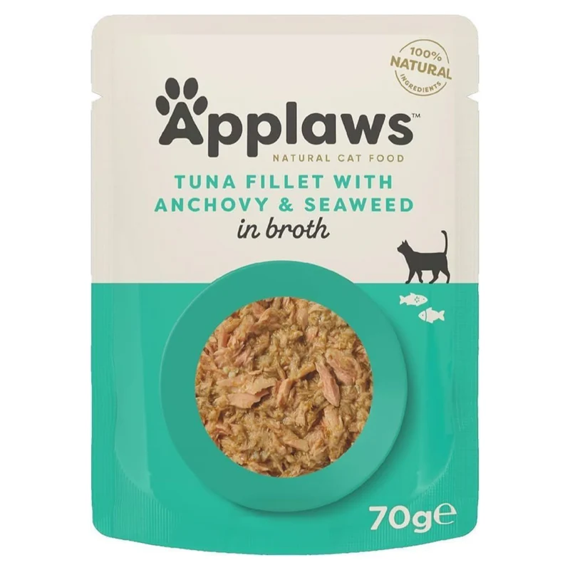 Applaws Tuna Fillet With Anchovy & Seaweed in Broth Wet Cat Food 70G