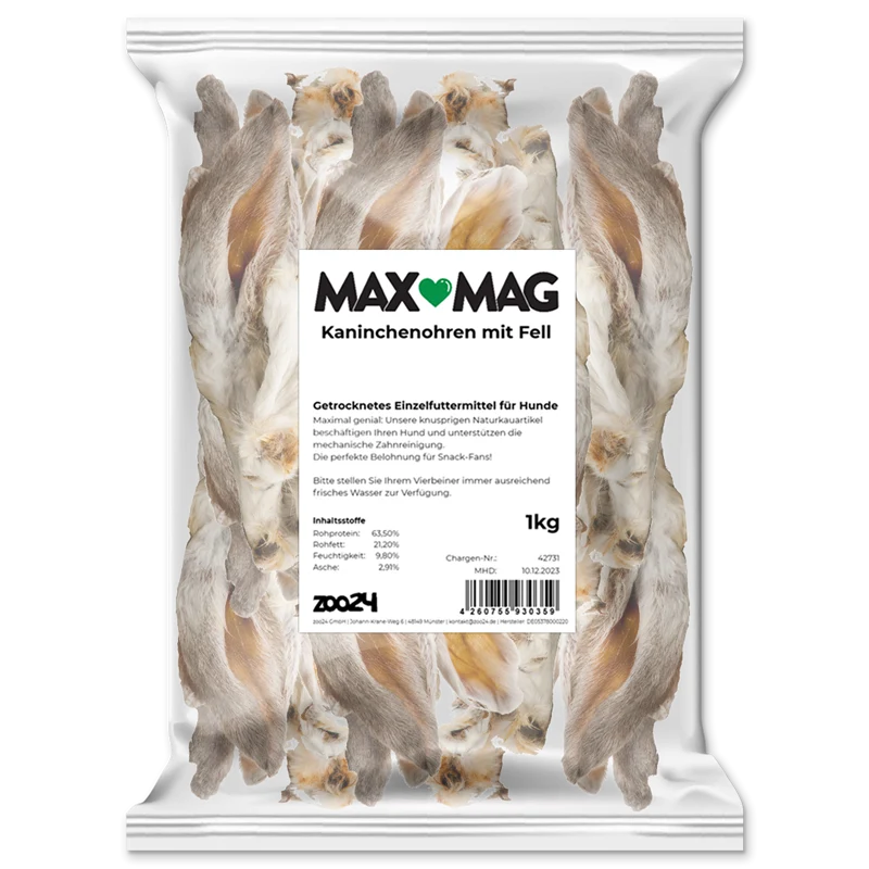 MAX MAG Kaninchenohren mit Fell