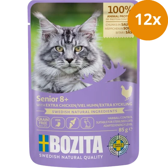 Bozita Senior 8+ Häppchen in Sauce mit viel Huhn 85 g