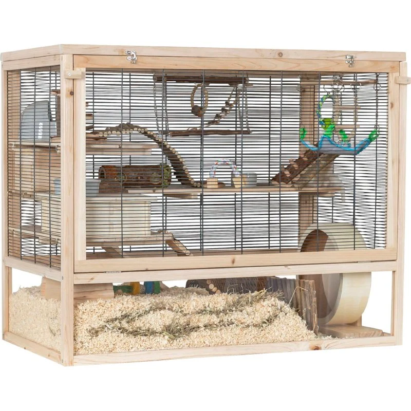 TRIXIE Kleintierkäfig Nagerheim Holz