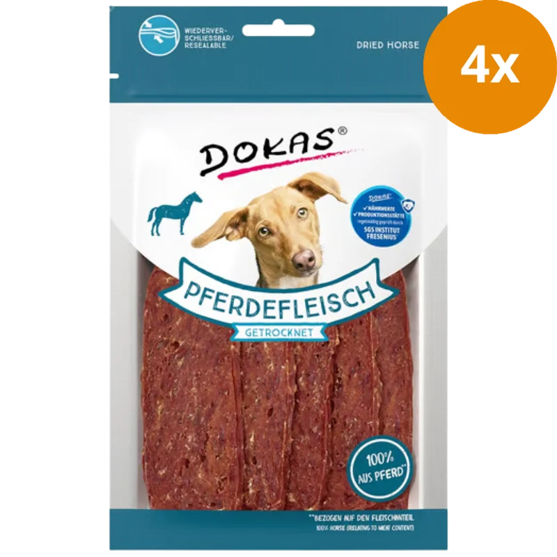 DOKAS Dog Pferdefleisch getrocknet 60 g | Hundesnack