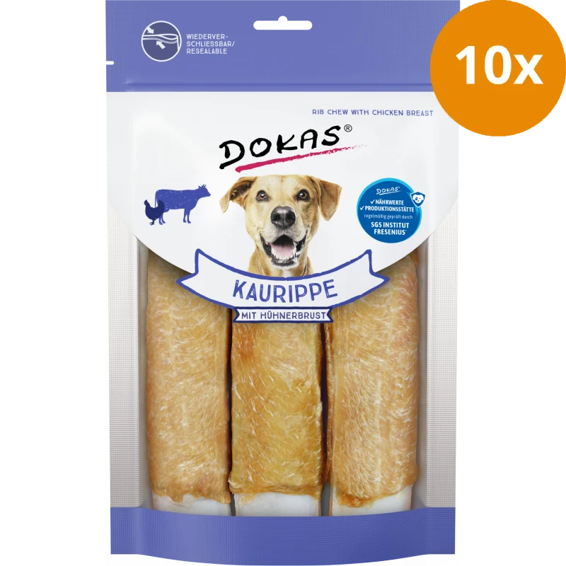 DOKAS Kaurippe mit Hühnerbrustfilet 210 g | Hundesnack