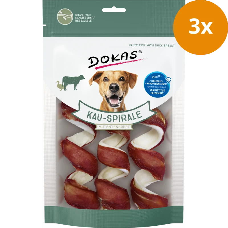 DOKAS Kau-Spirale mit Entenbrust 110 g | Hundesnack