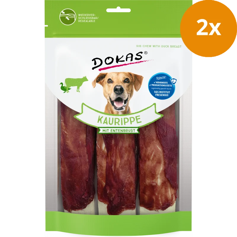 DOKAS Kaurippe mit Entenbrustfilet 210 g | Hundesnack