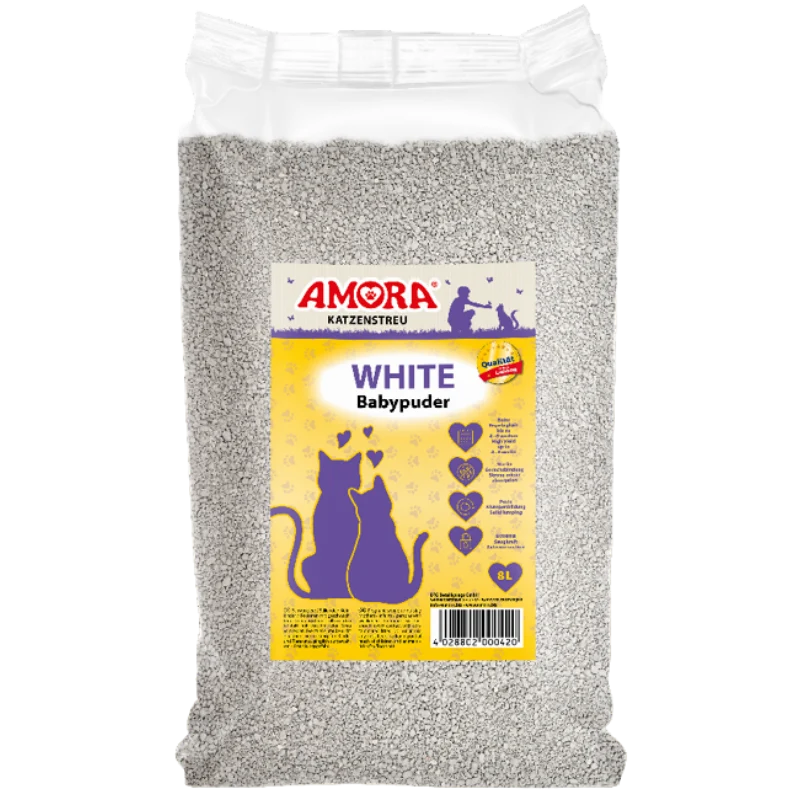 AMORA Katzenstreu White Babypuder