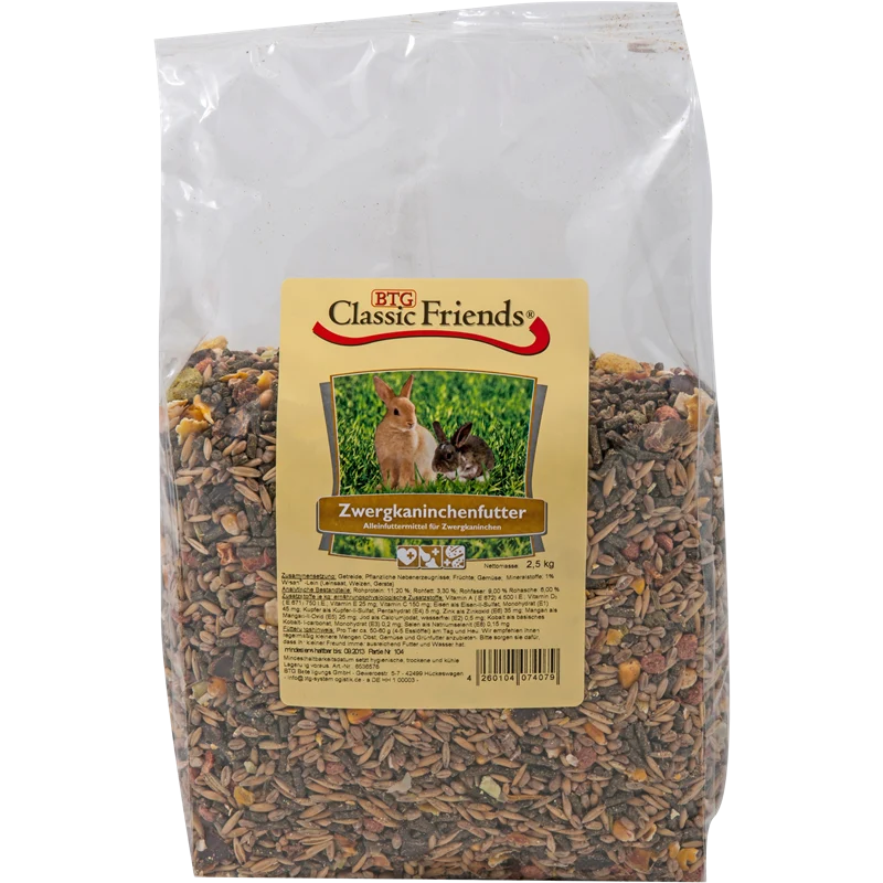 BTG Classic Friends Zwergkaninchen-Futter 2500 g