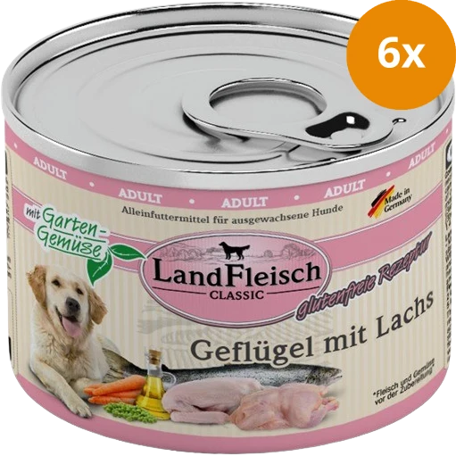 LandFleisch Dog Classic Geflügel mit Lachs 195 g