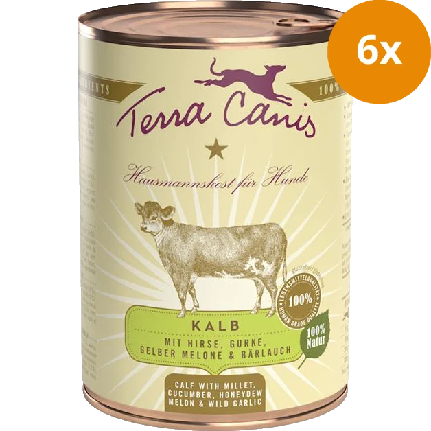 Terra Canis Menü Classic Kalb mit Hirse, Gurke, gelber Melone & Bärlauch 400 g