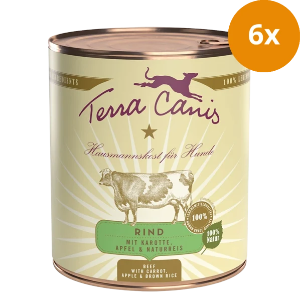 Terra Canis Menü Classic Rind mit Karotte, Apfel & Naturreis 800 g