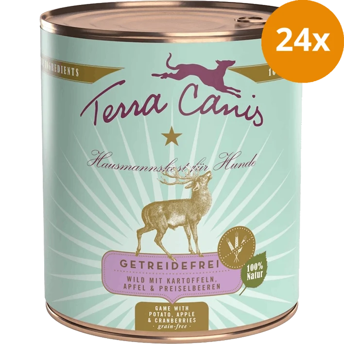 Terra Canis Menü Sensitive getreidefrei Wild mit Kartoffeln, Apfel & Preiselbeeren 800 g