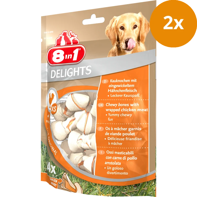 8in1 Delights Chicken Kauknochen XS 184 g