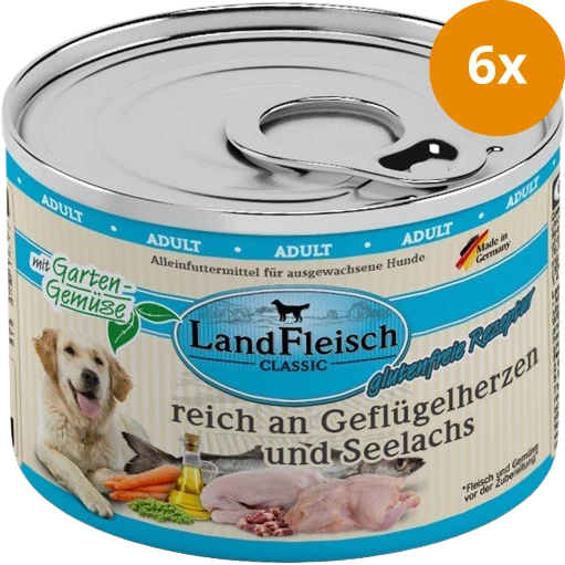 LandFleisch Dog Classic Geflügelherz & Seelachs 195 g