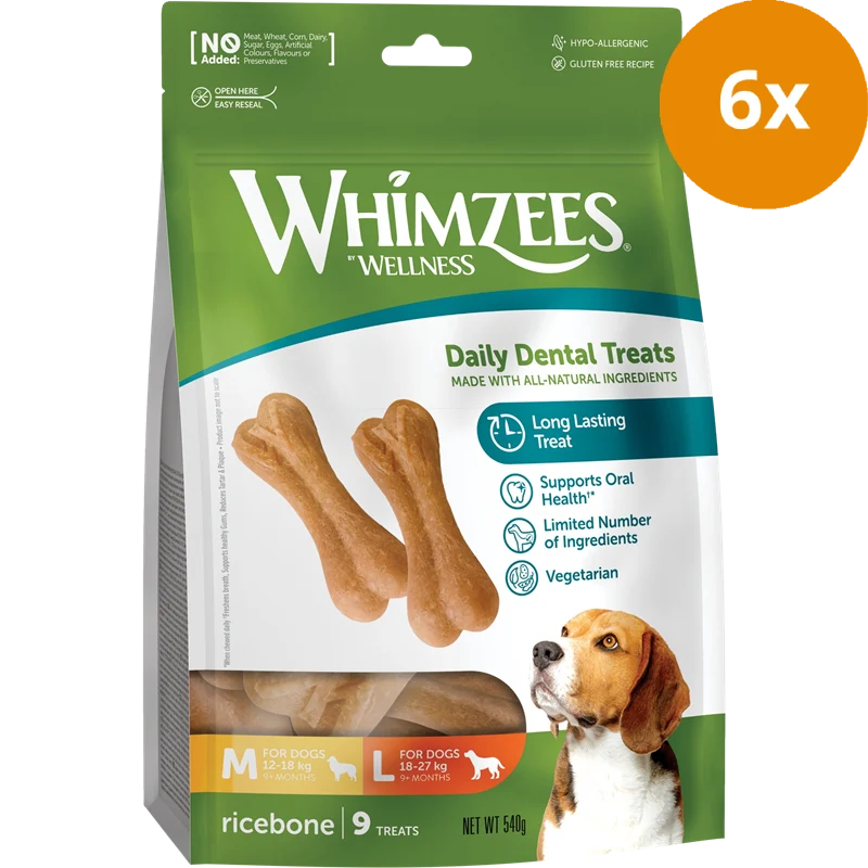 WHIMZEES Dog Snack Reisknochen M/L