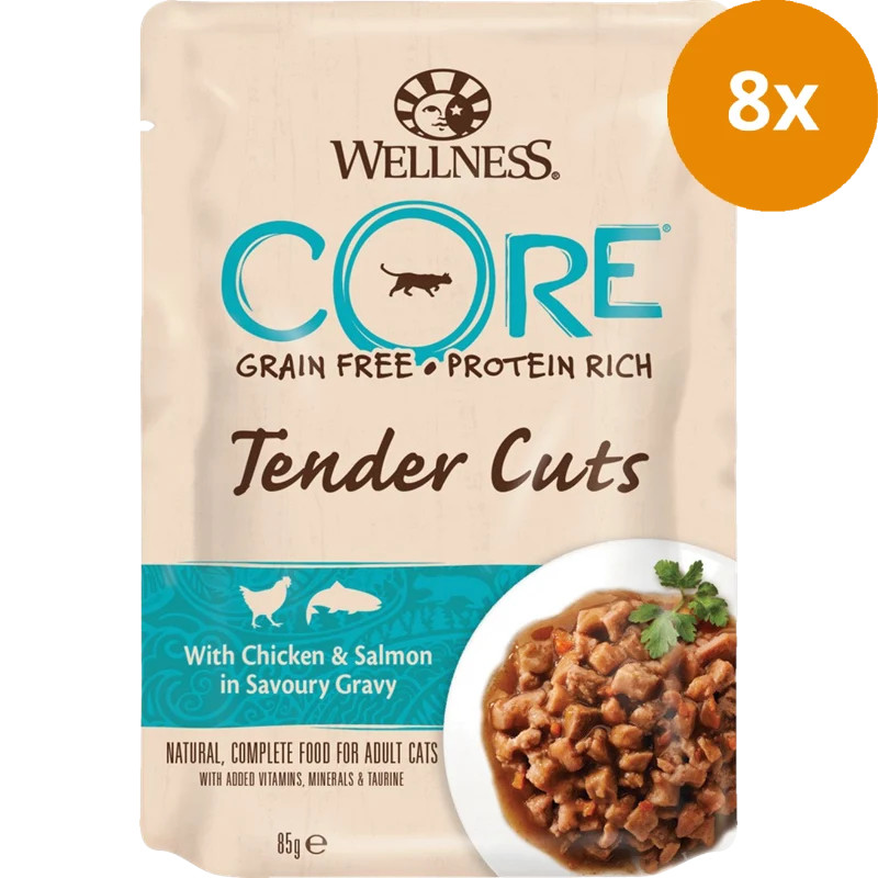 Wellness CORE Tender Cuts Huhn & Lachs in Sauce 85 g
