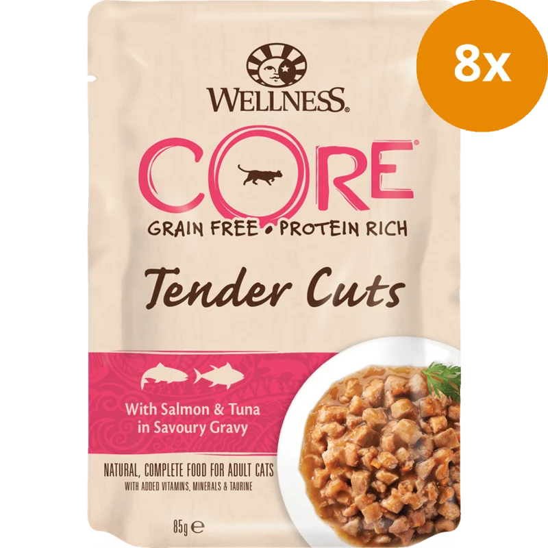 Wellness CORE Tender Cuts Lachs & Thunfisch in Sauce 85 g