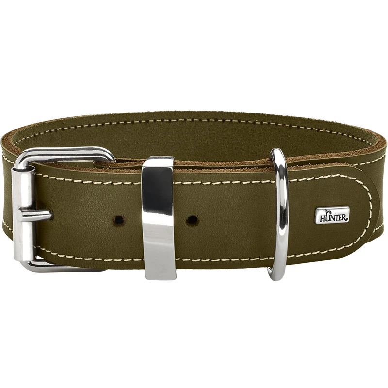[Räumungsverkauf] HUNTER Halsband Aalborg Special - oliv - L / XL (51 – 61 cm)