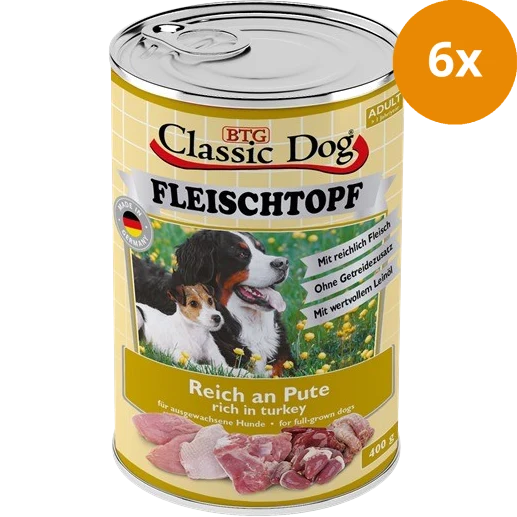 BTG Classic Dog Fleischtopf Pur Reich an Pute 400 g