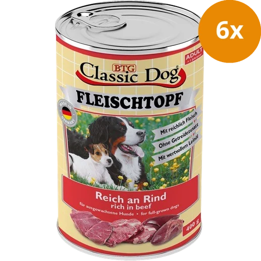 BTG Classic Dog Fleischtopf Pur Reich an Rind 400 g