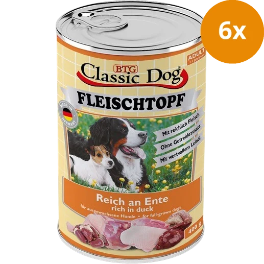 BTG Classic Dog Fleischtopf Pur Reich an Ente 400 g