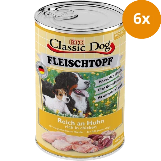 BTG Classic Dog Fleischtopf Pur Reich an Huhn 400 g