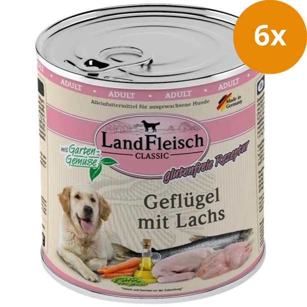 LandFleisch Dog Classic Geflügel mit Lachs 800 g