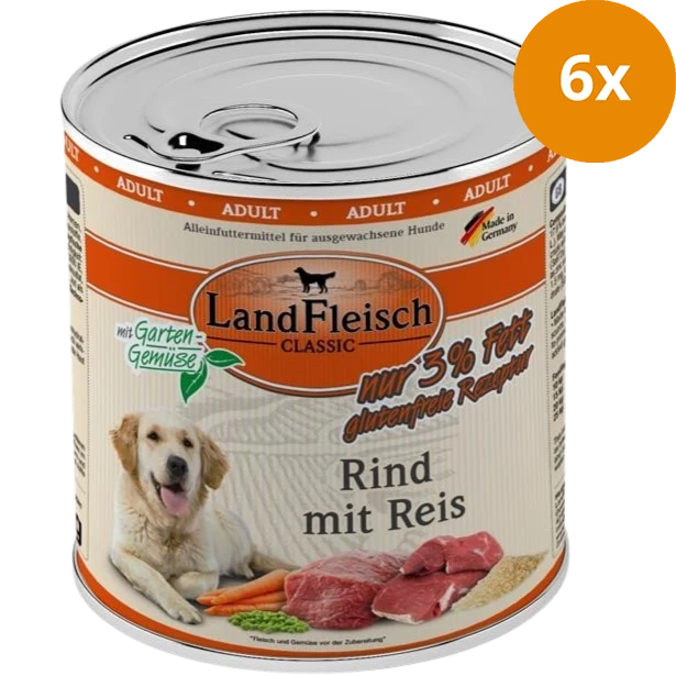 LandFleisch Dog Classic Rind mit Reis 800 g