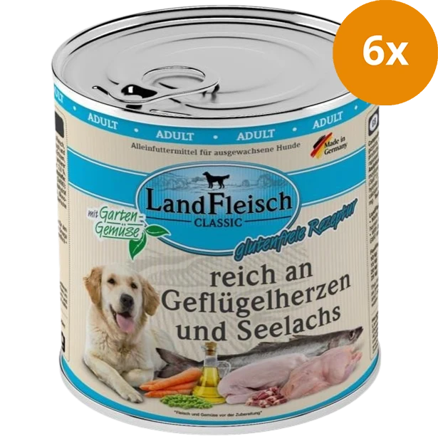 LandFleisch Dog Classic Geflügelherz & Seelachs 800 g