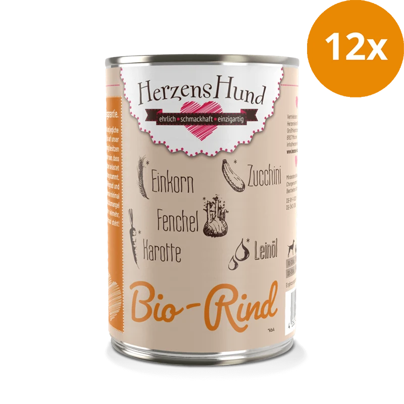 HerzensHund Bio Rind mit Bio Gemüse 400 g