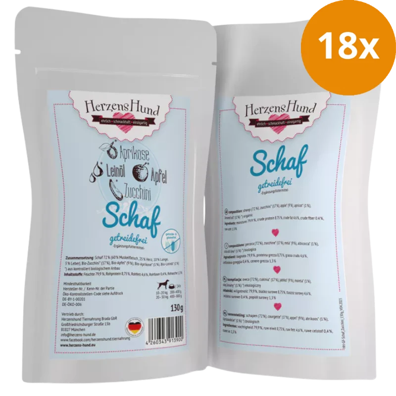 HerzensHund Schaf mit Zucchini 130 g