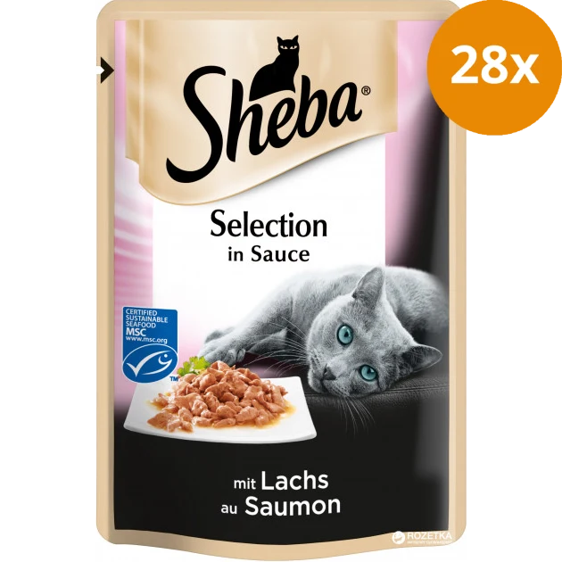 Sheba Zarte Streifen mit Lachs 85 g