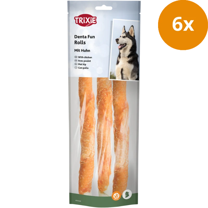 TRIXIE Denta Fun Kaurollen Huhn 250 g (3 Stück)