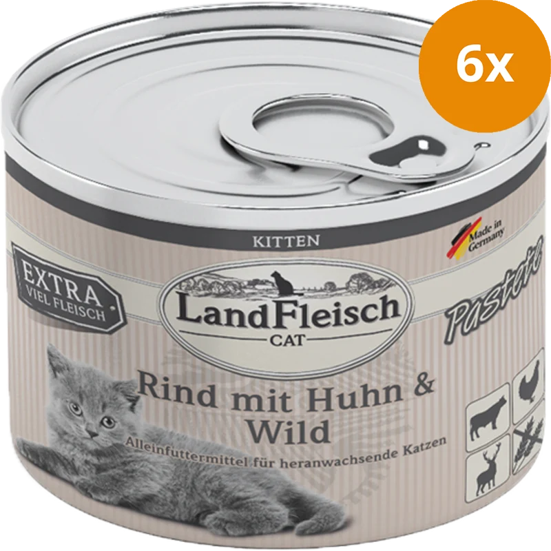 LandFleisch Kitten Pastete Rind, Huhn & Wild 195 g