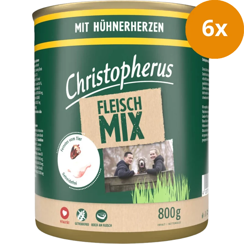 Christopherus Fleischmix Hühnerherzen 800 g
