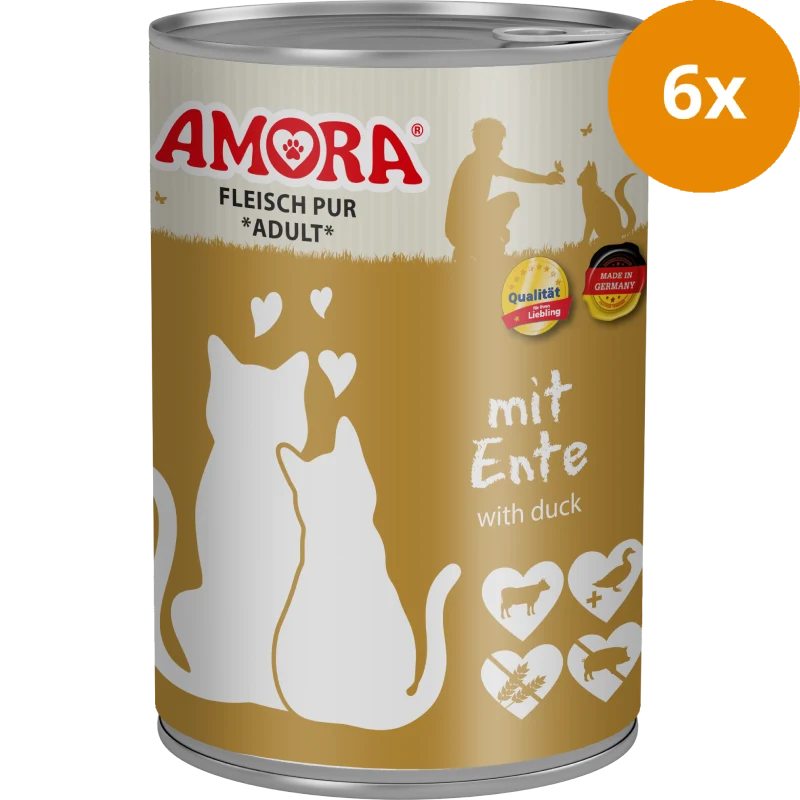 AMORA Fleisch Pur Katze Ente 400 g
