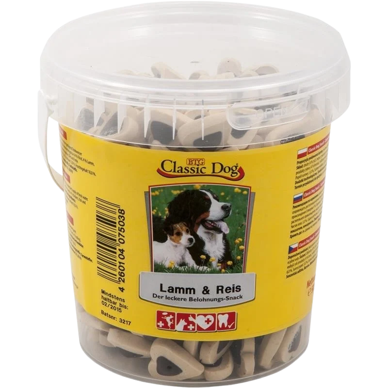 BTG Classic Dog Snack Eimer Lamm & Reis 500 g