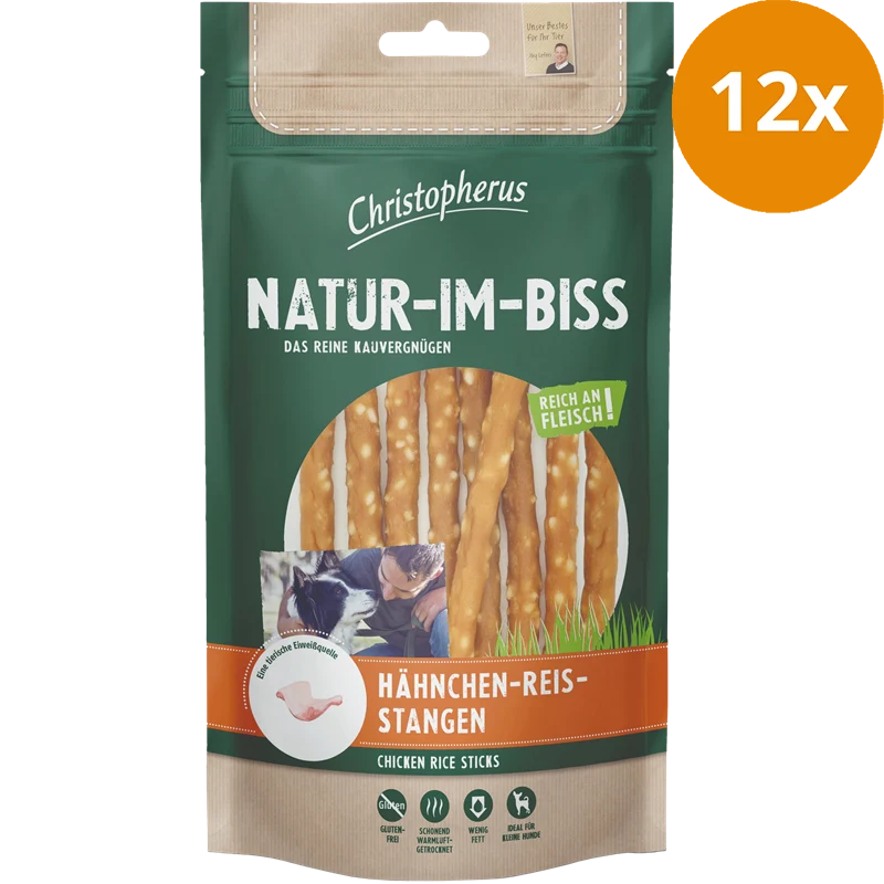 Christopherus Natur-im-Biss Hähnchen–Reis–Stangen 70 g
