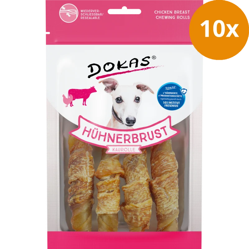 DOKAS Hühnerbrust Kaurolle 90 g | Hundesnack