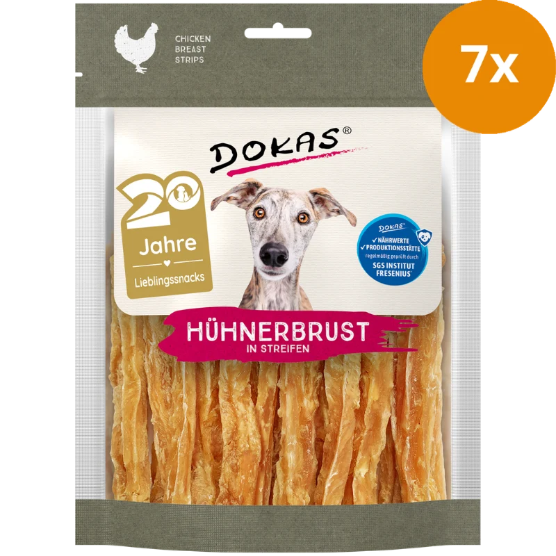 DOKAS Hühnerbrust in Streifen 170 g | Hundesnack