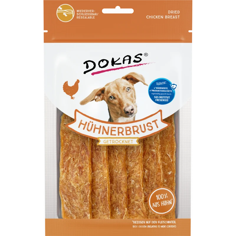 DOKAS Hühnerbrust getrocknet 70 g | Hundesnack