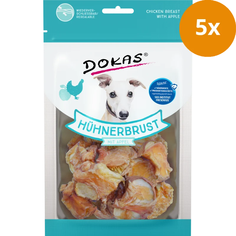 DOKAS Hühnerbrust mit Apfel 70 g | Hundesnack