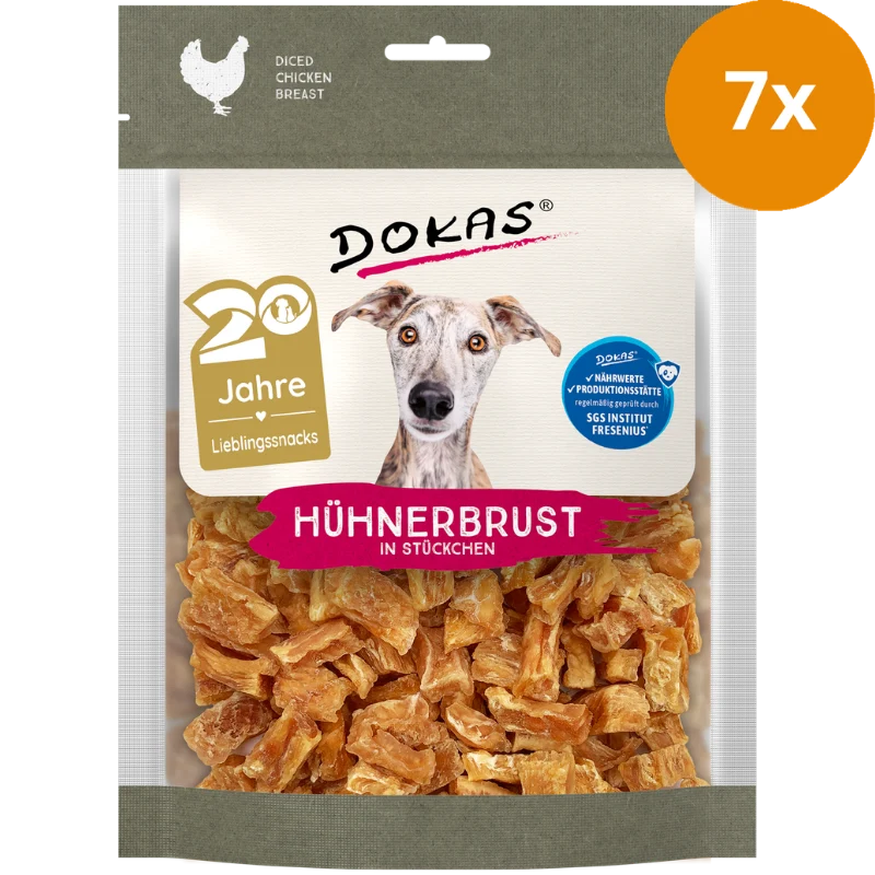 DOKAS Hühnerbrust in Stücken 170 g | Hundesnack